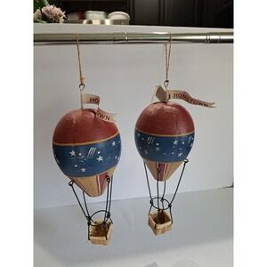 Vintage Midwest Of Cannon Falls  Hometown Hot Air Balloon Ornaments Set Of‎ 2